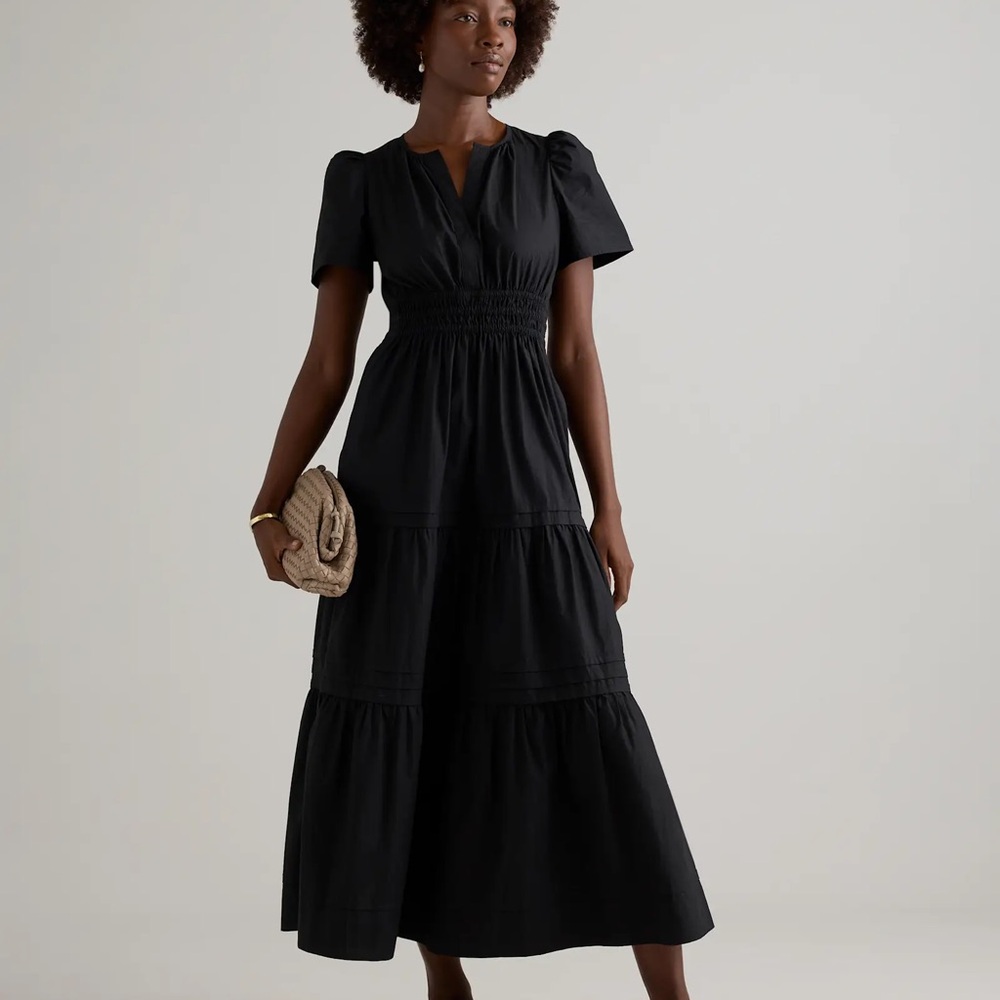 Quince Black Tiered Maxi Dress